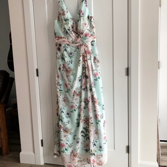 FLORAL Dress, Sleeveless, Size 16, New With Tags, Teal Colour, No Alterations - Picture 2 of 16